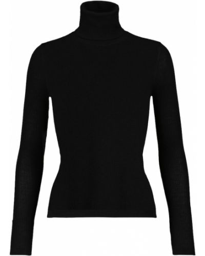 Jersey de lana de seda de cachemir Saint Laurent negro