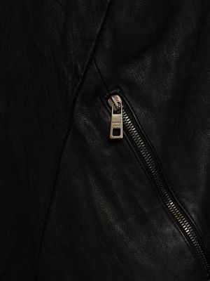 Kožená bunda s kapucňou Giorgio Brato čierna