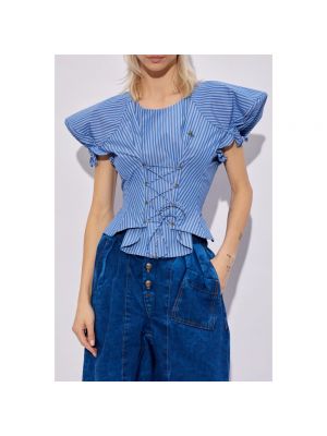 Camisa con cordones de algodón a rayas Vivienne Westwood