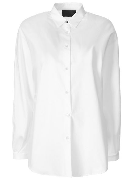 Хлопковая блузка со стразами Philipp Plein, белая