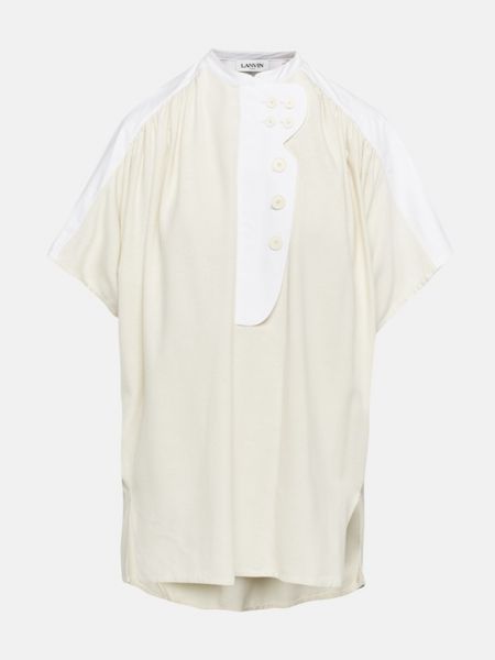 Шелковая блузка-рубашка Lanvin, экрю