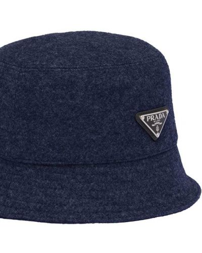 Vlněný klobouk Prada modrý