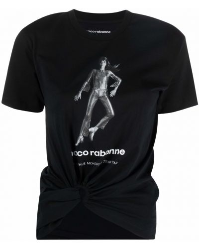Camiseta con estampado Paco Rabanne negro