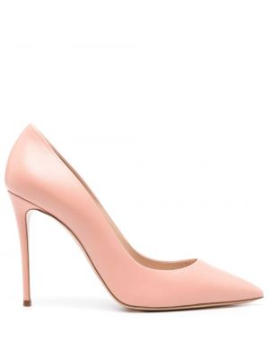 Кожени полуотворени обувки Casadei розово