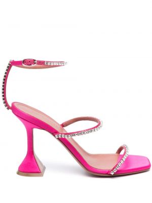 Kristallidega sandaalid Amina Muaddi roosa