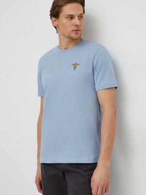 Koszulka bawełniana Aeronautica Militare niebieska