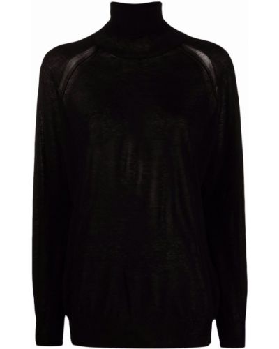 Jersey de cuello vuelto de tela jersey Ann Demeulemeester negro