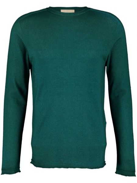 Lininis megztinis apvaliu kaklu 120% Lino žalia