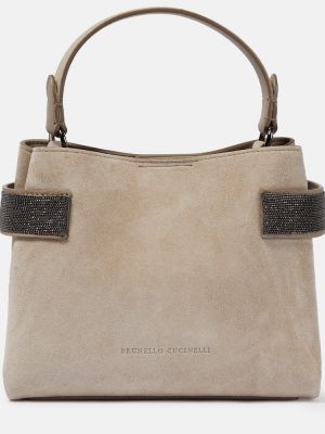 Велурени чанта през рамо Brunello Cucinelli кафяво