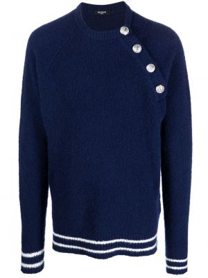 Пуловер с копчета Balmain синьо