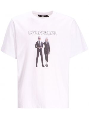 T-shirt con stampa Karl Lagerfeld bianco