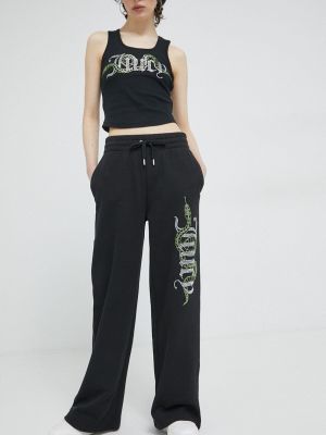 Juicy Couture pantaloni de trening May culoarea negru, cu imprimeu