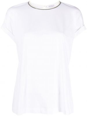 T-shirt di cotone Brunello Cucinelli bianco