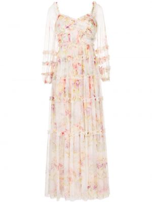 Макси рокля на цветя с принт Needle & Thread
