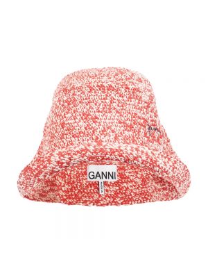Czerwony kapelusz wełniany Ganni