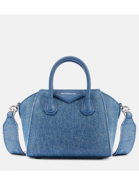 Кожени шопинг чанта Givenchy синьо