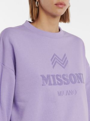 Bavlnená mikina s výšivkou Missoni fialová
