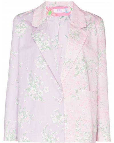 Trykt floral lang blazer Erl rosa