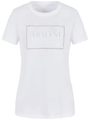 Kokvilnas t-krekls Armani Exchange balts