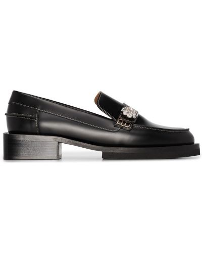 Pantofi loafer din piele de cristal Ganni negru