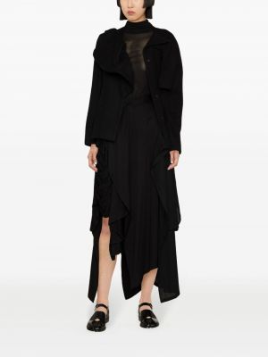 Długa spódnica z falbankami asymetryczna Yohji Yamamoto czarna