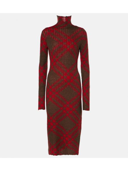 Sjekket dress Burberry rød