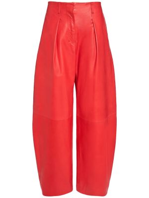 Pantaloni di pelle Jacquemus rosso