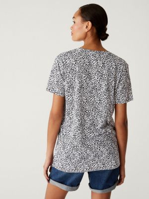 Tričko se zvířecím vzorem Marks & Spencer bílé