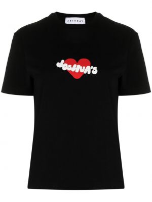 Bavlněné tričko s potiskem Joshua Sanders černé