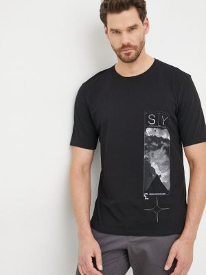 Tricou din bumbac Sisley negru