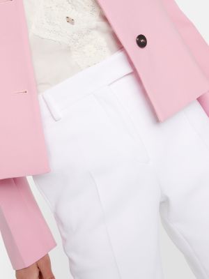 Rovné kalhoty s vysokým pasem Ferragamo bílé