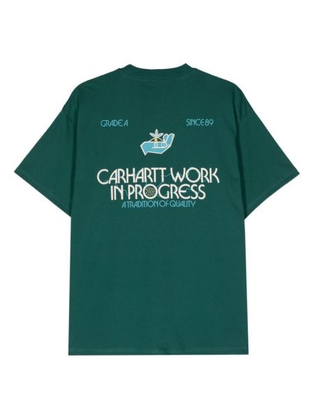 T-krekls ar apdruku Carhartt Wip zaļš