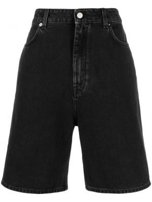 Szorty jeansowe bawełniane Loulou Studio czarne