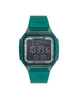 Przezroczysty zegarek Adidas zielony