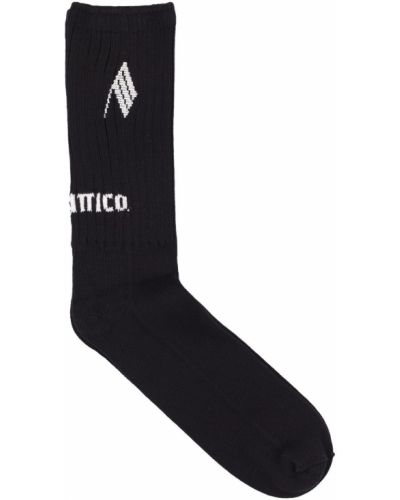 Bombažne nogavice The Attico črna