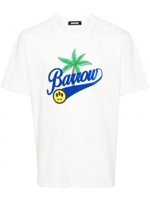 Βαμβακερή μπλούζα Barrow λευκό