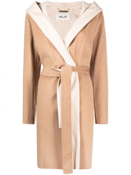 Пальто с капюшоном с завязками Dvf Diane Von Furstenberg, коричневое