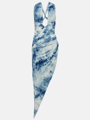 Midi ruha nyomtatás Alexandre Vauthier kék