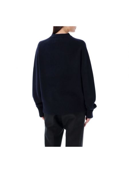 Sweter z kaszmiru z okrągłym dekoltem klasyczny Extreme Cashmere niebieski