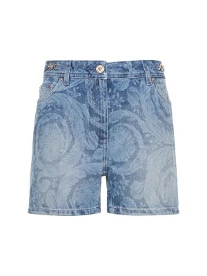 Shorts en jean Versace bleu