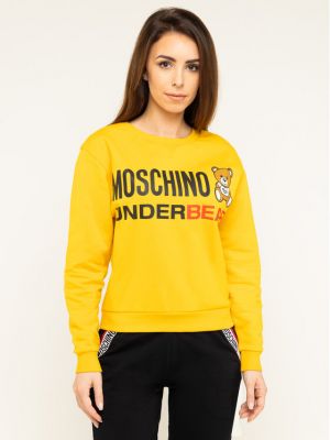 Priliehavá mikina Moschino Underwear & Swim žltá
