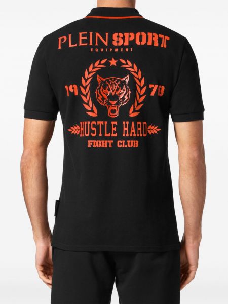 Medvilninis polo marškinėliai su tigro raštu Plein Sport
