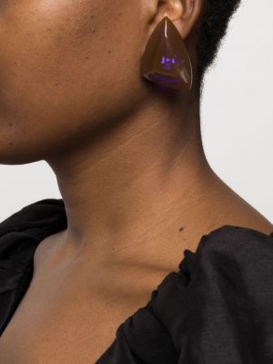Boucles d'oreilles à imprimé oversize à boucle Monies violet