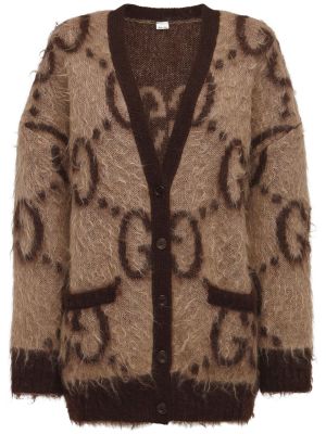 Mohair oversized cardigan Gucci beige