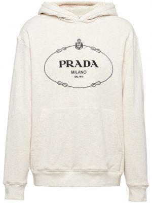 Βαμβακερός φούτερ με κουκούλα με κέντημα Prada