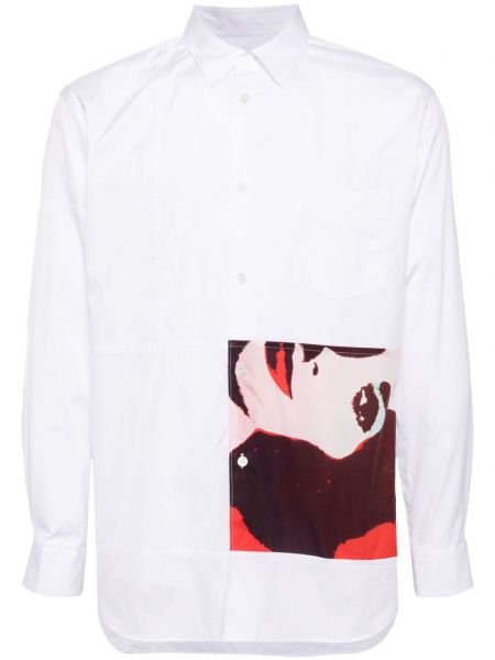 Βαμβακερό μακρύ πουκάμισο Comme Des Garçons Shirt λευκό