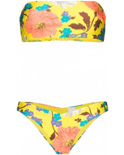 Bikini de flores con estampado Zimmermann amarillo