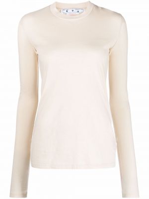 T-shirt con stampa a maniche lunghe Off-white bianco