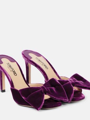 Papuci tip mules cu funde Tom Ford violet