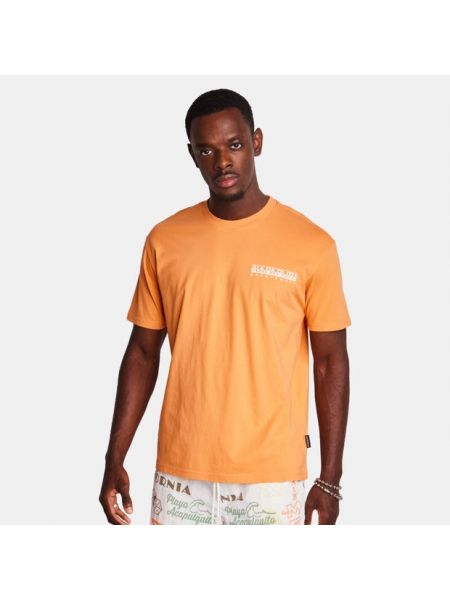 T-shirt en coton en jersey Napapijri orange